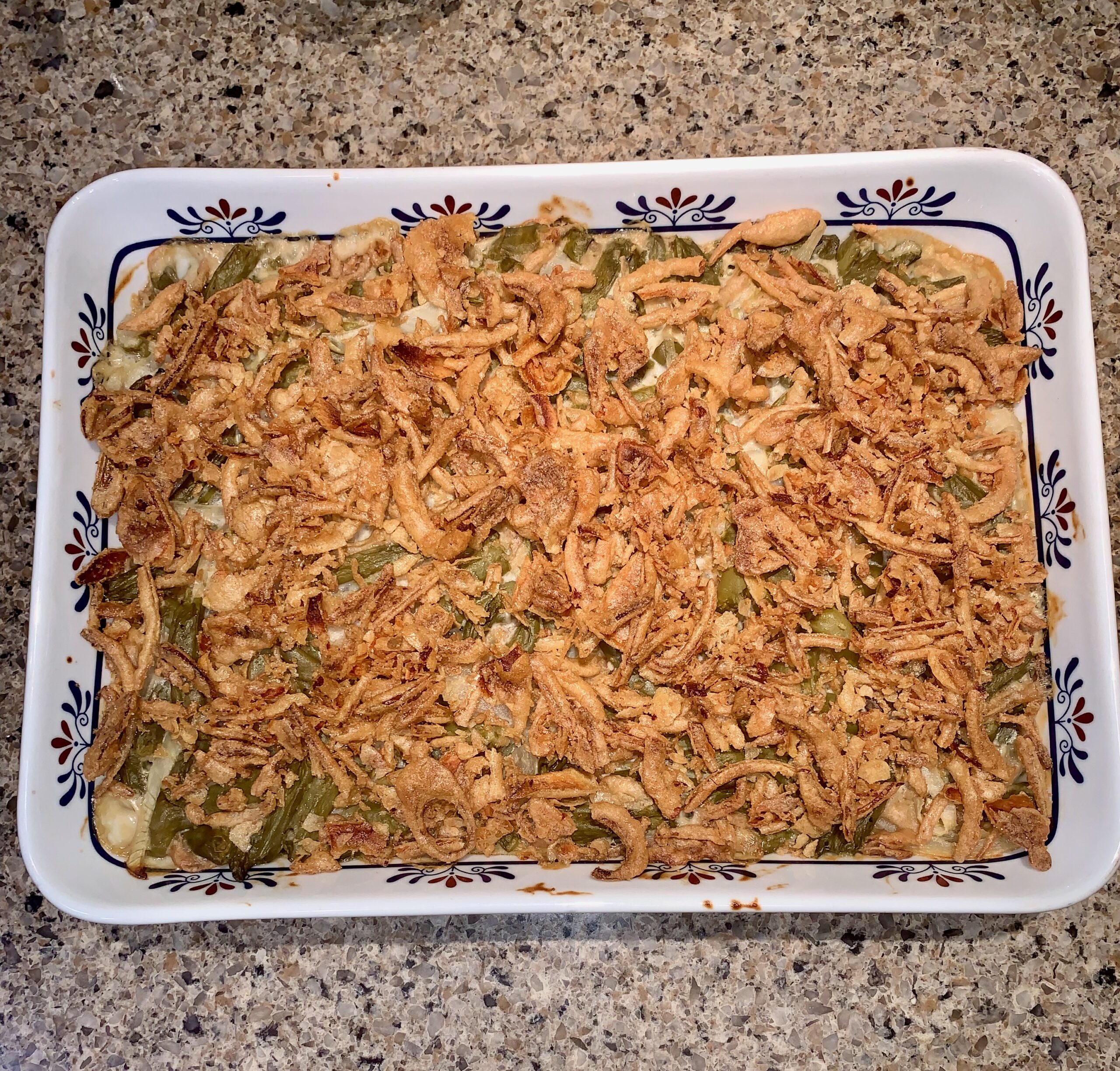 Light Green Bean Casserole with Fresh Onions and Garlic